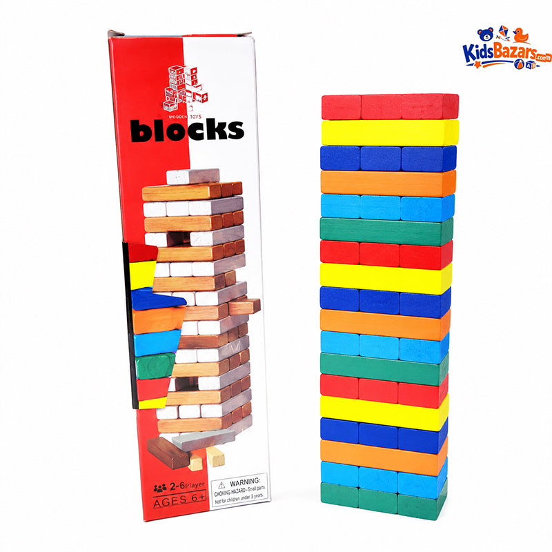 Wooden Jenga Game Set for Kids & Family Fun
