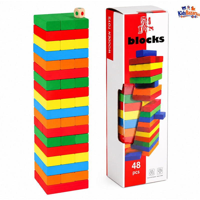 Wooden Jenga Game Set for Kids & Family Fun