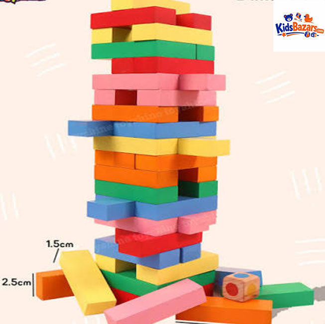 Wooden Jenga Game Set for Kids & Family Fun
