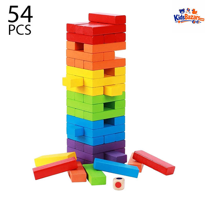 Wooden Jenga Game Set for Kids & Family Fun