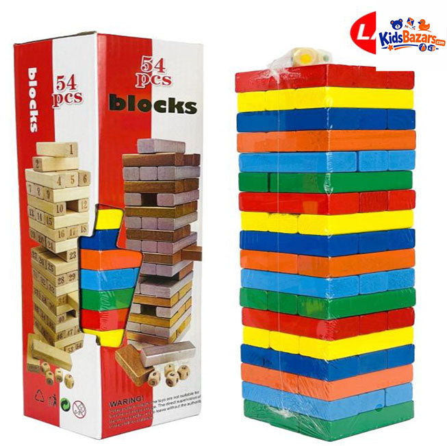 Wooden Jenga Game Set for Kids & Family Fun