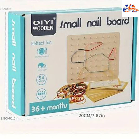 Wooden Montessori Geometry Creative Peg Board For Kids