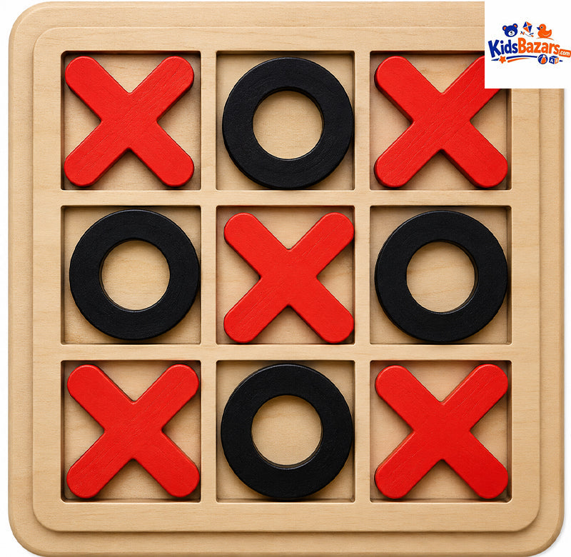 Wooden Tic-Tac-Toe Puzzle Game