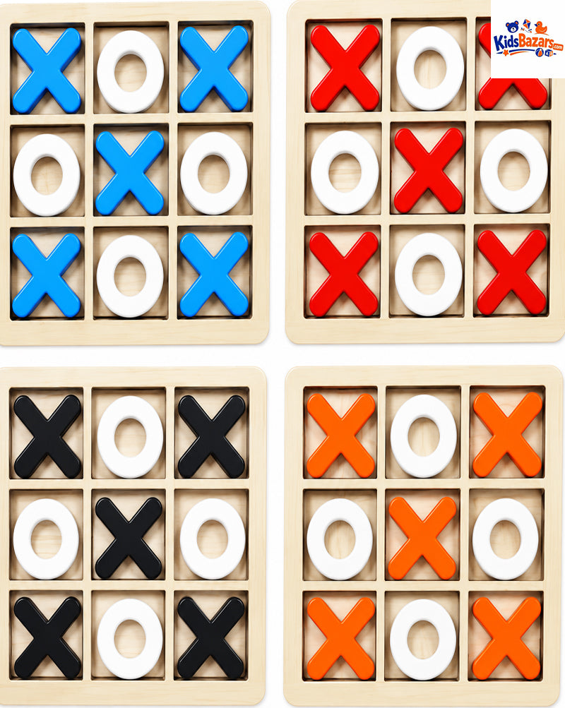 Wooden Tic-Tac-Toe Puzzle Game