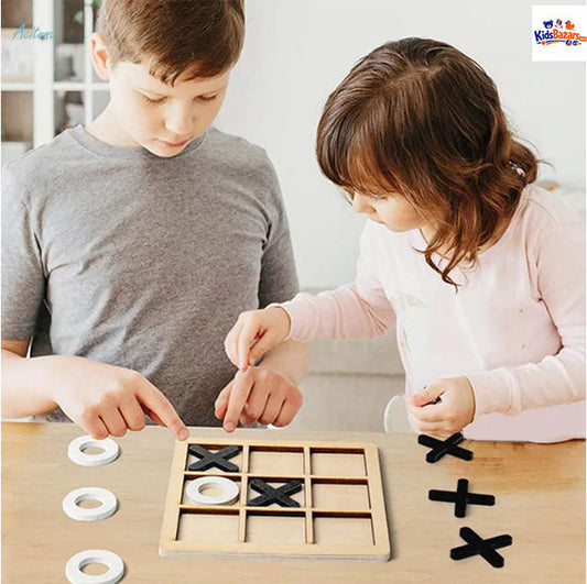 Wooden Tic-Tac-Toe Puzzle Game